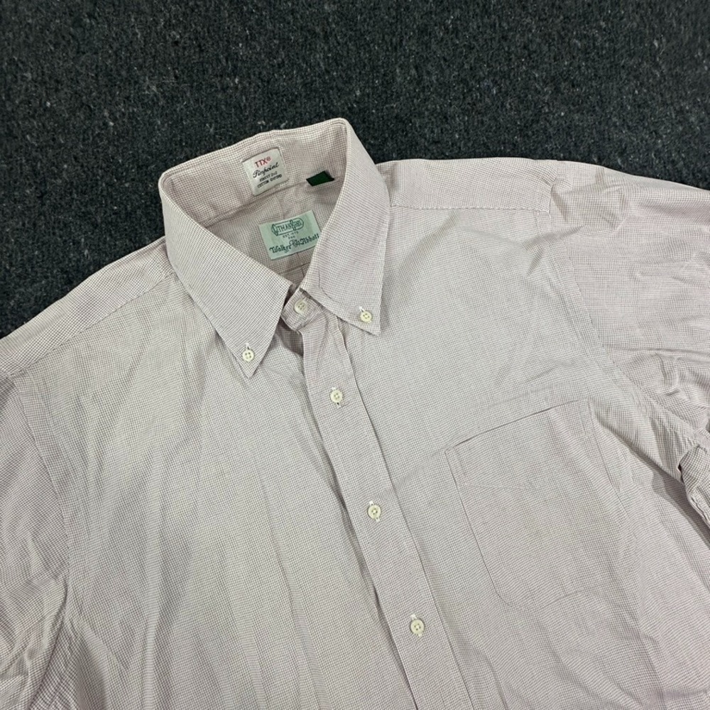 Gitman Bros TTX Pinpoint 2x2 Cotton Oxford Shirt 15.5-33 Made in USA red white